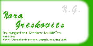 nora greskovits business card
